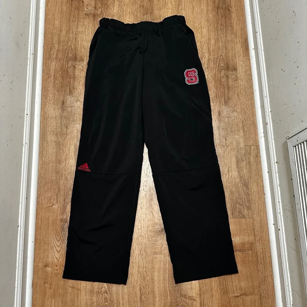 Adidas x NC State | Men's Black Red Wolfpack Climalite Track Pants, Size L